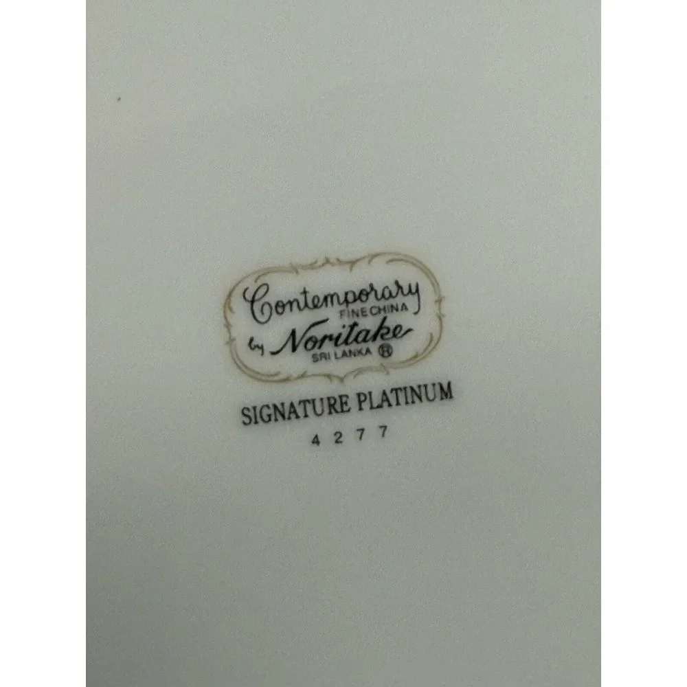 NORITAKE CONTEMPORARY SIGNATURE PLATINUM 9 INCH (4)‎ LUNCHEON PLATES NO 4277